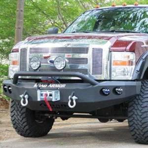 Road Armor - Road Armor 608R4B Stealth Winch Front Bumper with Pre-Runner Guard and Square Light Holes for Ford F250/F350/F450 2008-2010 - Image 2