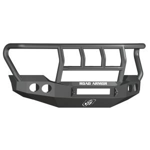 Road Armor 61102B-NW Stealth Non-Winch Front Bumper with Titan II Guard and Round Light Holes for Ford F250/F350 2011-2016