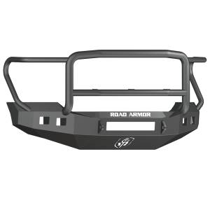 Road Armor 6114R5B-NW Stealth Non-Winch Front Bumper with Lonestar Guard and Square Light Holes for Ford F450/F550 2011-2016
