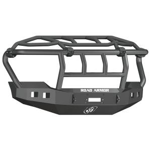 Road Armor 611R3B Stealth Winch Front Bumper with Intimidator Guard and Square Light Holes for Ford F250/F350 2011-2016