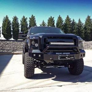 Road Armor - Road Armor 611R4B Stealth Winch Front Bumper with Pre-Runner Guard and Square Light Holes for Ford F250/F350 2011-2016 - Image 2