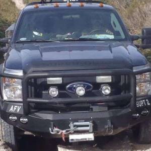 Road Armor 611R5B Stealth Winch Front Bumper with Lonestar Guard and Square Light Holes for Ford F250/F350 2011-2016