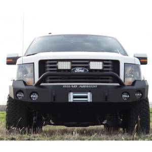 Road Armor - Road Armor 66134B Stealth Winch Front Bumper with Pre-Runner Guard and Round Light Holes for Ford F150 2009-2014 - Image 4