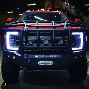 Road Armor - Road Armor 617F3B Stealth Winch Front Bumper with Intimidator Guard and Square Light Holes for Ford F250/F350 2017-2022 - Image 5