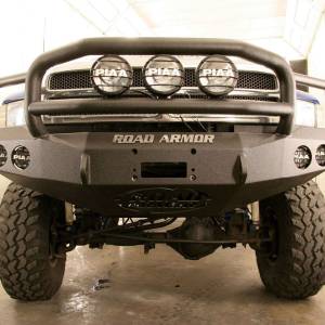 Road Armor - Road Armor 47015B Stealth Winch Front Bumper with Lonestar Guard and Round Light Holes for Dodge Ram 1500/2500/3500 1997-2002 - Image 5