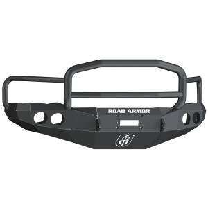 Road Armor - Road Armor 44045B Stealth Winch Front Bumper with Lonestar Guard and Round Light Holes for Dodge Ram 2500/3500 2003-2005 - Image 1