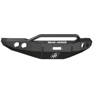 Road Armor - Road Armor 66004B Stealth Winch Front Bumper with Pre-Runner Guard and Round Light Holes for Ford F250/F350/F450/Excursion 1999-2004 - Image 1