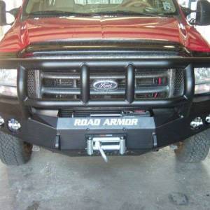Road Armor - Road Armor 66002B Stealth Winch Front Bumper with Titan II Guard and Round Light Holes for Ford F250/F350/F450/Excursion 1999-2004 - Image 3