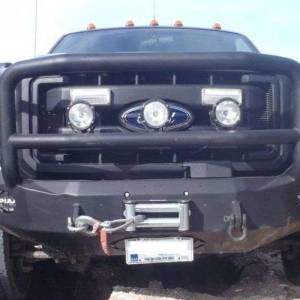 Road Armor - Road Armor 61105B Stealth Winch Front Bumper with Lonestar Guard and Round Light Holes for Ford F250/F350 2011-2016 - Image 2