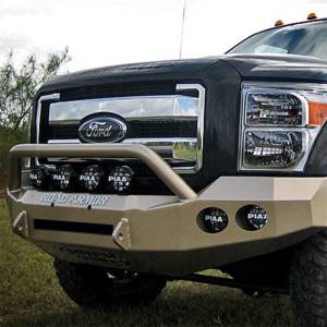 Road Armor - Road Armor 61104Z Stealth Winch Front Bumper with Pre-Runner Guard and Round Light Holes for Ford F250/F350 2011-2016 - Image 2