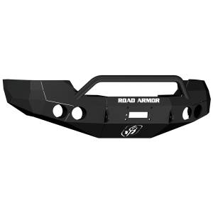 Road Armor - Road Armor 37404B Stealth Winch Front Bumper with Pre-Runner Guard and Round Light Holes for GMC Sierra 2500HD/3500 2008-2010 - Image 1