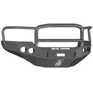 Road Armor - Road Armor 38405B Stealth Winch Front Bumper with Lonestar Guard and Round Light Holes for GMC Sierra 2500HD/3500 2011-2014 - Image 1