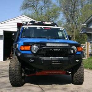 Road Armor - Road Armor FJ802B Stealth Winch Front Bumper with Pre-Runner Guard and Round Light Holes for Toyota Fj Cruiser 2007-2015 - Image 2