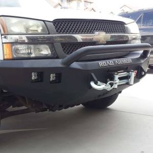 Road Armor - Road Armor 370R4B Stealth Winch Front Bumper with Pre-Runner Guard and Square Light Holes for Chevy Silverado 2500HD/3500 2003-2006 - Image 4