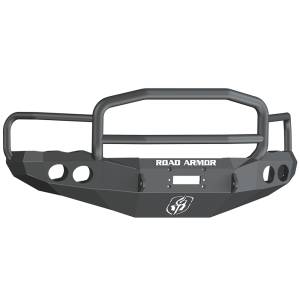 Road Armor - Road Armor 44035B Stealth Winch Front Bumper with Lonestar Guard and Round Light Holes for Dodge Ram 1500 2002-2005 - Image 1