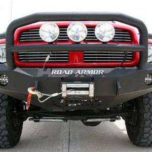 Road Armor - Road Armor 44035B Stealth Winch Front Bumper with Lonestar Guard and Round Light Holes for Dodge Ram 1500 2002-2005 - Image 4