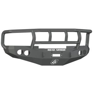 Road Armor 47002B Stealth Winch Front Bumper with Titan II Guard and Round Light Holes for Dodge Ram 1500/2500/3500 1994-1996