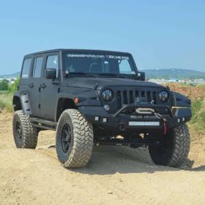 Road Armor - Road Armor 512R4B Stealth Winch Front Bumper with Pre-Runner Guard and Square Light Holes for Jeep Wrangler JK 2007-2018 - Image 6