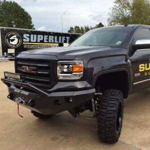 Road Armor - Road Armor 214R4B Stealth Winch Front Bumper with Pre-Runner Guard and Square Light Holes for GMC Sierra 1500 2014-2015 - Image 4