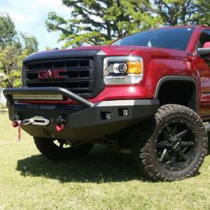 Road Armor - Road Armor 214R4B Stealth Winch Front Bumper with Pre-Runner Guard and Square Light Holes for GMC Sierra 1500 2014-2015 - Image 5