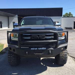 Road Armor - Road Armor 214R5B Stealth Winch Front Bumper with Lonestar Guard and Square Light Mounts for GMC Sierra 1500 2014-2015 - Image 2