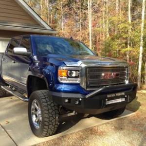 Road Armor - Road Armor 214R4B-NW Stealth Non-Winch Front Bumper with Pre-Runner Guard and Square Light Holes for GMC Sierra 1500 2014-2015 - Image 2