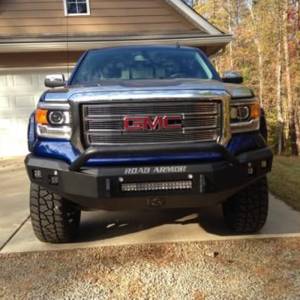 Road Armor - Road Armor 214R4B-NW Stealth Non-Winch Front Bumper with Pre-Runner Guard and Square Light Holes for GMC Sierra 1500 2014-2015 - Image 3