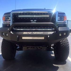 Road Armor - Road Armor 214R4B-NW Stealth Non-Winch Front Bumper with Pre-Runner Guard and Square Light Holes for GMC Sierra 1500 2014-2015 - Image 4