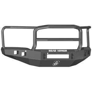 Shop Bumpers By Vehicle - Road Armor - Road Armor 214R5B-NW Stealth Non-Winch Front Bumper with Lonestar Guard and Square Light Holes for GMC Sierra 1500 2014-2015