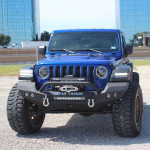 Road Armor - Road Armor 5183F3B Stealth Full Width Winch Front Bumper with Sheetmetal Bar Guard with Square light Holes for Jeep Wrangler JL 2018-2019 - Image 2