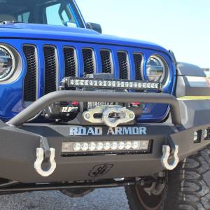 Road Armor - Road Armor 5183F3B Stealth Full Width Winch Front Bumper with Sheetmetal Bar Guard with Square light Holes for Jeep Wrangler JL 2018-2019 - Image 4