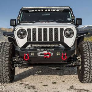 Road Armor - Road Armor 5182F3B Stealth Mid Width Winch Front Bumper with Sheetmetal Bar Guard for Jeep Wrangler JL 2018-2019 - Image 4