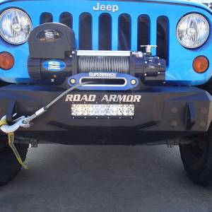 Road Armor - Road Armor 509R0B Stealth Winch Front Bumper with Stubby Guard and Single Light Mount for Jeep Wrangler JK 2007-2018 - Image 2