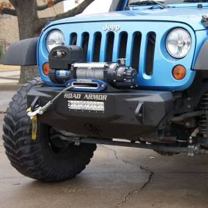 Road Armor - Road Armor 509R0B Stealth Winch Front Bumper with Stubby Guard and Single Light Mount for Jeep Wrangler JK 2007-2018 - Image 3