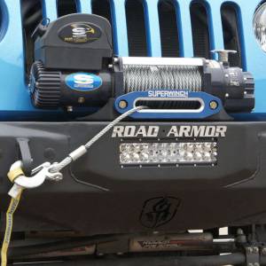 Road Armor - Road Armor 509R0B Stealth Winch Front Bumper with Stubby Guard and Single Light Mount for Jeep Wrangler JK 2007-2018 - Image 6