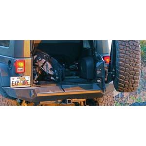 Expedition One - Expedition One JKRB100_STC_PC Trail Series Rear Bumper with Tire Carrier System for Jeep Wrangler JK 2007-2018 - Textured Black - Image 2