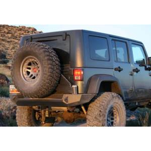 Expedition One - Expedition One JKRB100_STC_PC Trail Series Rear Bumper with Tire Carrier System for Jeep Wrangler JK 2007-2018 - Textured Black - Image 3