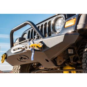 Expedition One - Expedition One TJ-FB-H-BARE Trail Series Winch Front Bumper with Hoop for Jeep Wrangler TJ 1997-2006 - Bare Steel - Image 2