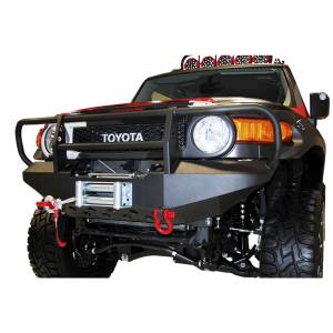 Warrior 3530 Winch Front Bumper with Brush Guard and D-Rings Mount for Toyota FJ Cruiser 2007-2014 - Black Powder Coat