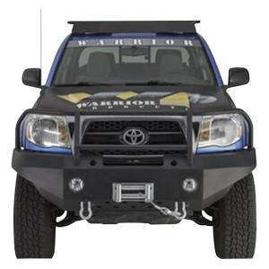 Shop Bumpers By Vehicle - Warrior - Warrior 4530 Winch Front Bumper with Brush Guard and D-Rings Mount for Toyota Tacoma 2005-2011 - Black Powder Coat