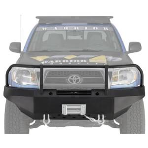 Warrior 4535 Winch Front Bumper with Brush Guard and D-Rings Mount for Toyota Tacoma 2012-2015 - Black Powder Coat