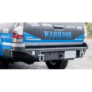 Warrior 4560 Rear Bumper with Receiver Hitch and D-Ring Mounts for Toyota Tacoma 2005-2015 - Black Powder Coat