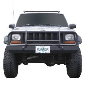 Warrior - Warrior 56061 Contour Front Bumper with Brush Guard and D-Rings Mount for Jeep Cherokee XJ 1984-2001 - Black Powder Coat - Image 2