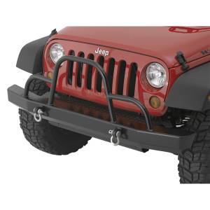 Warrior 59051 Rock Crawler Front Bumper with Brush Guard and D-Rings Mount for Jeep Wrangler JK 2007-2018 - Black Powder Coat