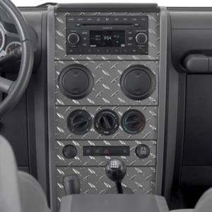 Warrior 90402 Dash Overlay with Manual Window for Jeep Wrangler JK 2007-2008 - Polished Aluminum