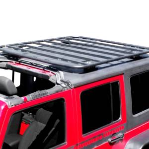 Exterior Accessories - Cargo Boxes and Racks - Warrior - Warrior 10904 Hard Top Platform Rack Kit with 4" Tall Mount for Jeep Wrangler YJ/TJ/LJ/JK 1987-2018 - Black Powder Coat