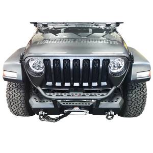 Warrior - Warrior 6537 Winch MOD Series Stubby Front Bumper with Brush Guard for Jeep Wrangler JL/Gladiator JT 2018-2022 - Black Powder Coat - Image 4