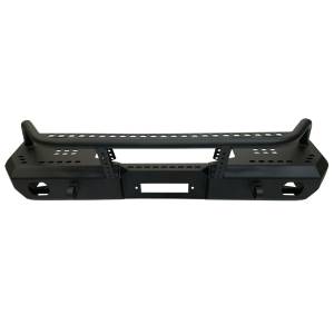 Warrior 6538 Winch MOD Series Mid Width Front Bumper with Brush Guard for Jeep Wrangler JL/Gladiator JT 2018-2022 - Black Powder Coat