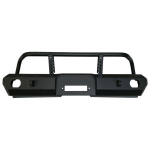Warrior - Warrior 6538 Winch MOD Series Mid Width Front Bumper with Brush Guard for Jeep Wrangler JL/Gladiator JT 2018-2022 - Black Powder Coat - Image 2