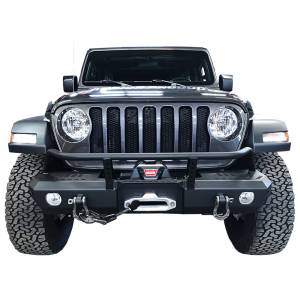 Warrior - Warrior 6538 Winch MOD Series Mid Width Front Bumper with Brush Guard for Jeep Wrangler JL/Gladiator JT 2018-2022 - Black Powder Coat - Image 3